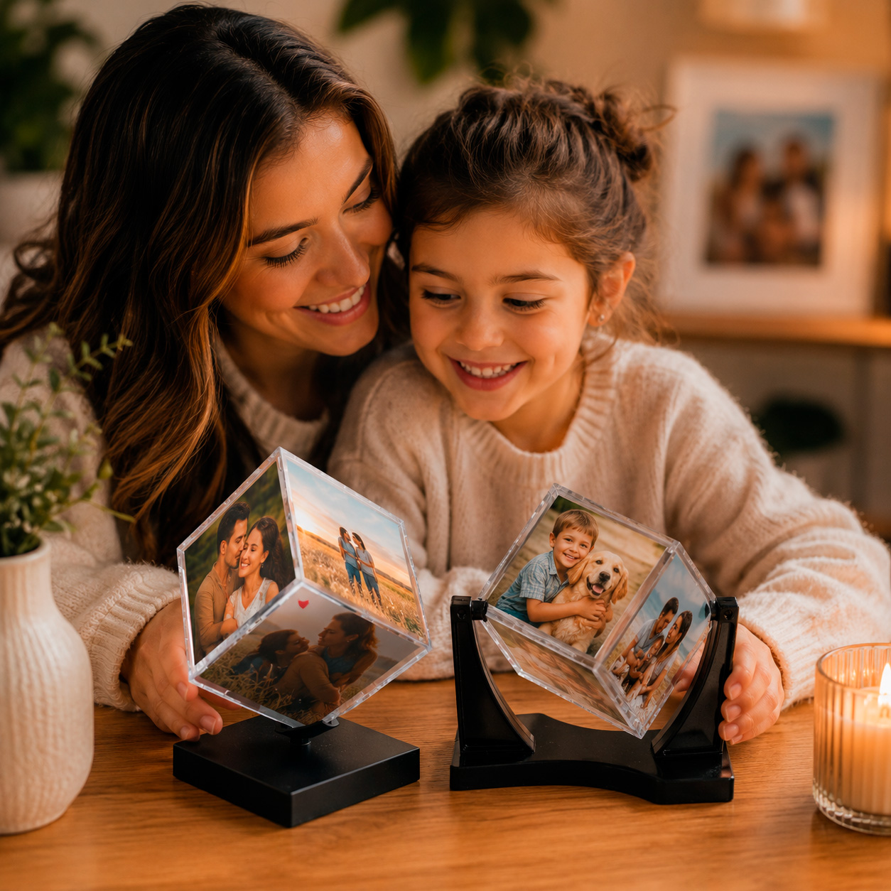 Cubo de Acrílico com Fotos Personalizadas